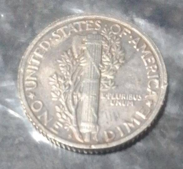 Very Unique Coin Art - 1916 USA 1 Dime