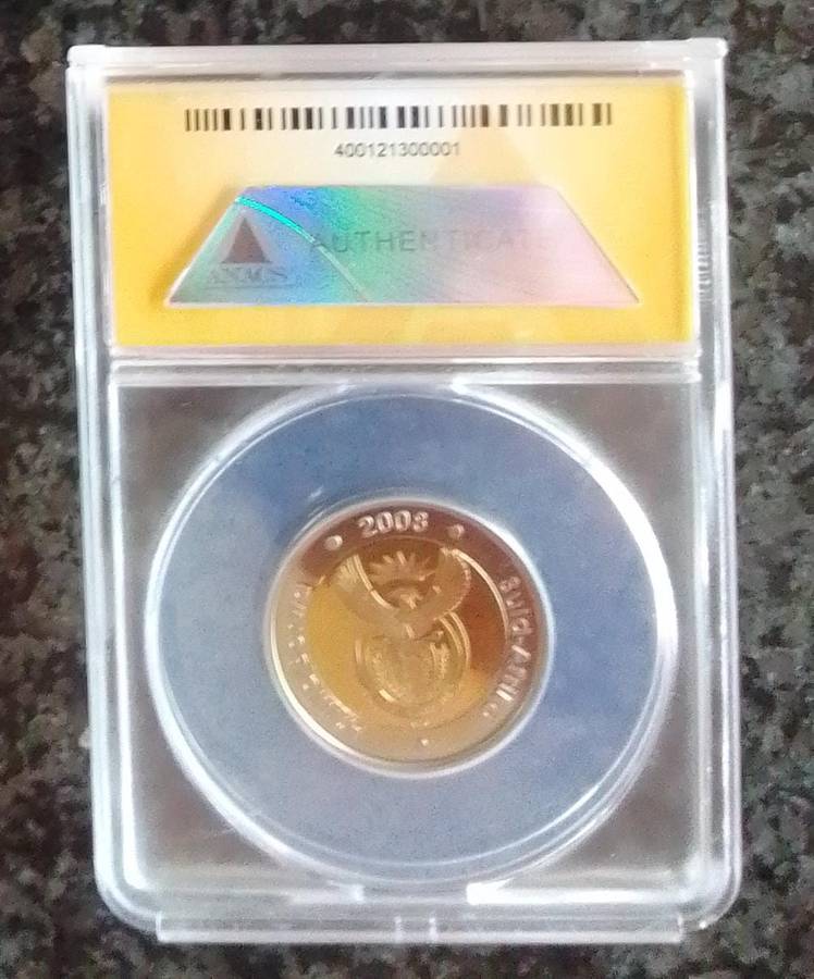 2008 South African Mandela 90th Birthday PR68 R5 coin