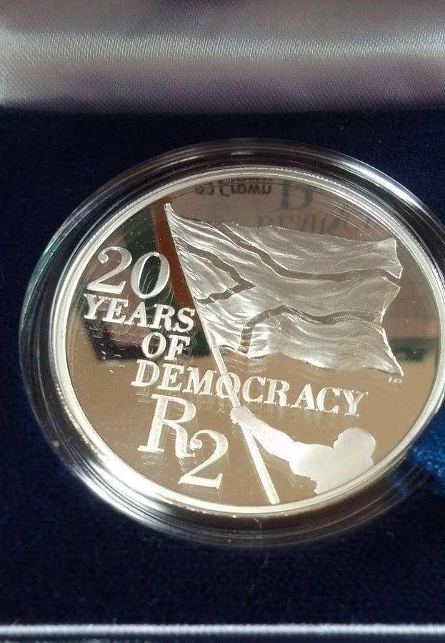 2014 South Africa 20 Years of Democracy Silver R2 Coin