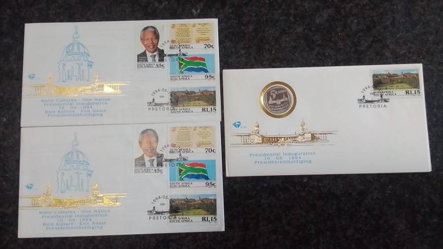Presidential Inauguration proof R5 coin with official envelope 1994