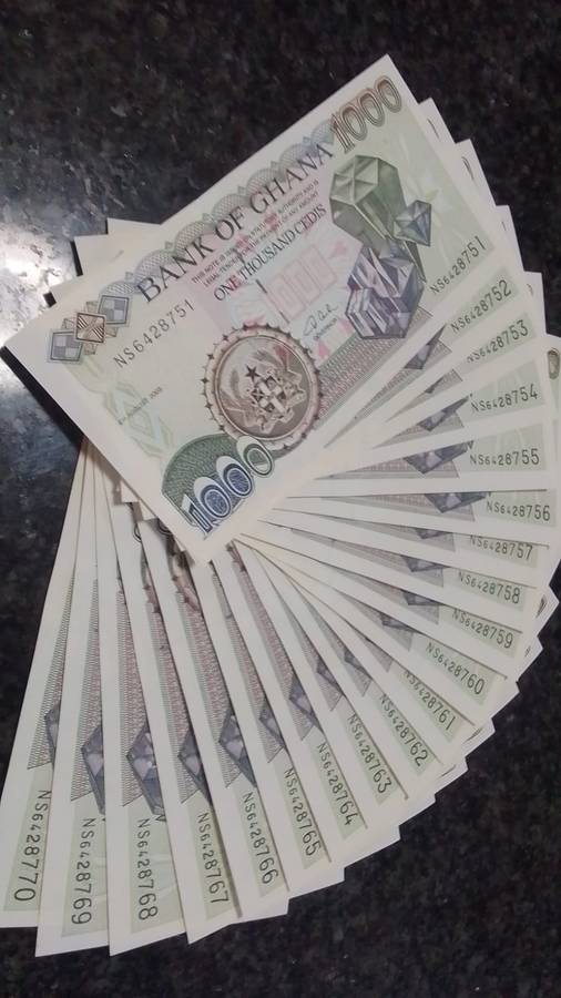 20x 2003 Ghana 1000 Cedis - Consecutive Serial Number Banknotes