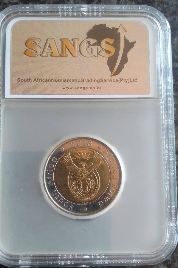 2018 South Africa Mandela Centenary R5 Coin - Graded MS63