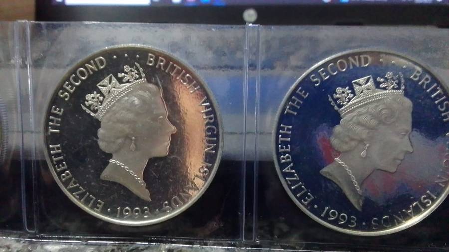 SILVER 1993 British Virgin Islands 25 Dollar Coins - Endangered Wildlife (8 coins)