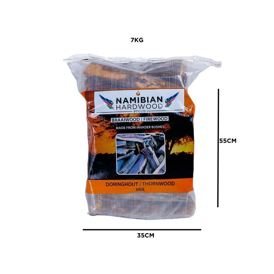 Namibian Hardwood Firewood Logs Mix 7kg - 3x Bags