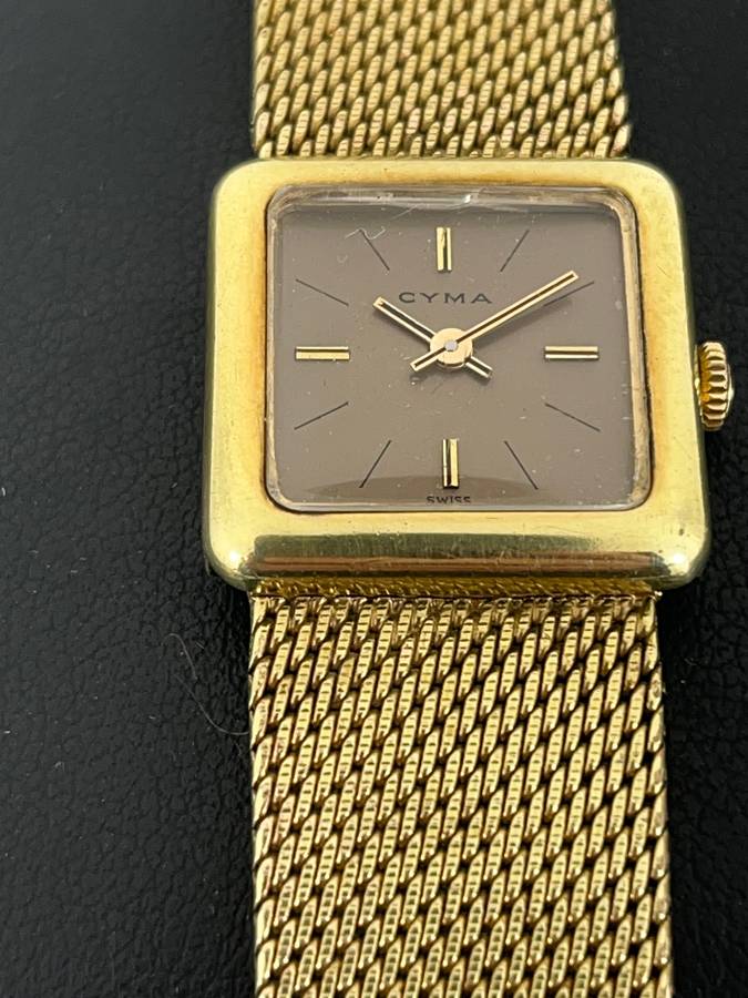 Vintage Cyma Sychron Gold Plated Mechanical Watch