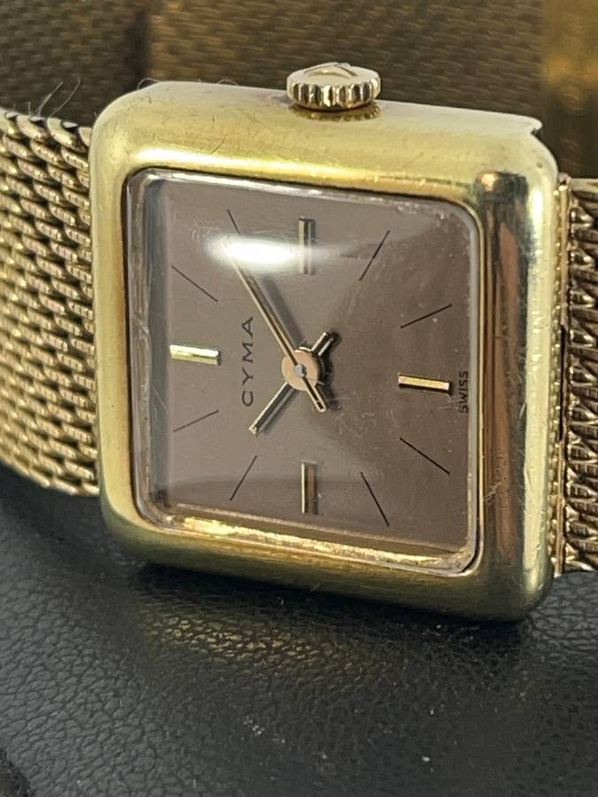 Vintage Cyma Sychron Gold Plated Mechanical Watch