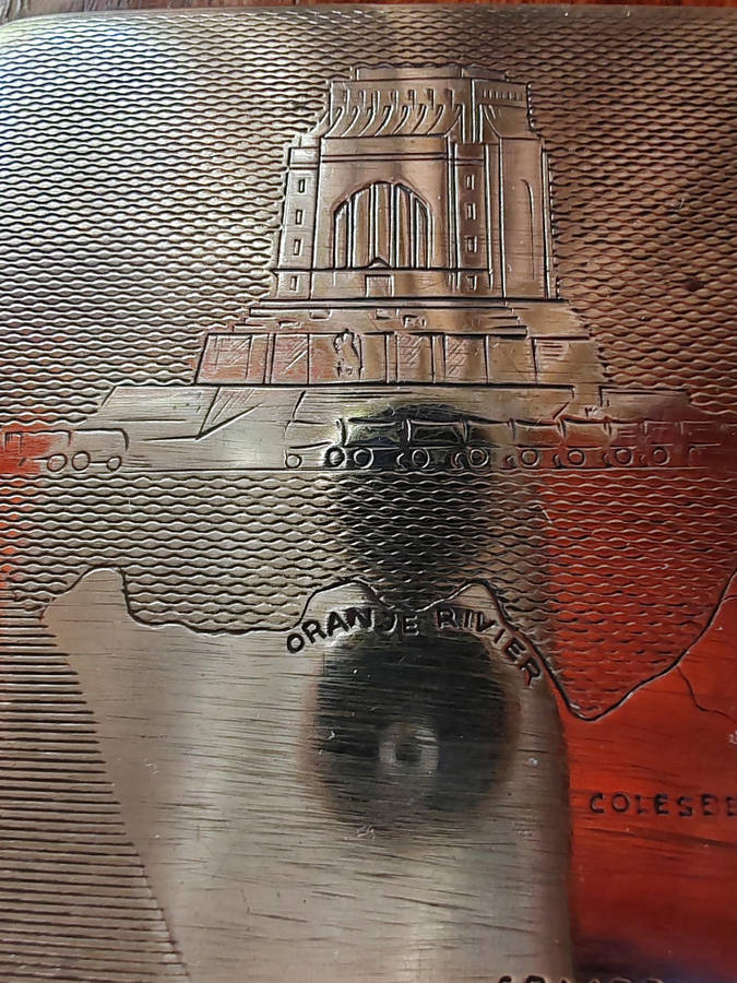 Vintage Voortrekker Pad Cigarette Case  Voortrekker Monument & Trek Route Map