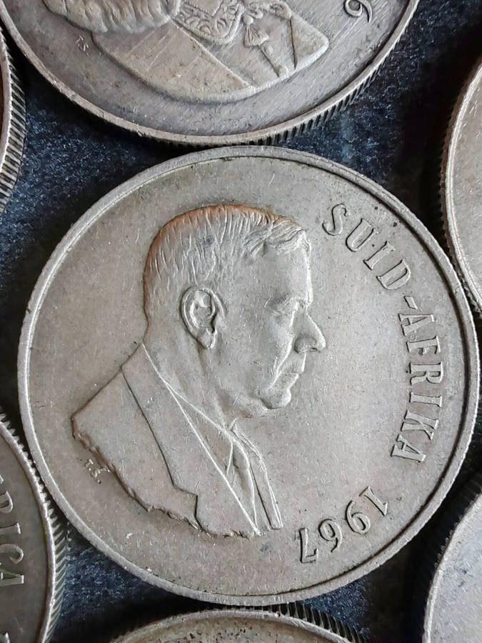 10 x South African 1 Rand Silver Coins (1960s)  80% Silver- LOT 8