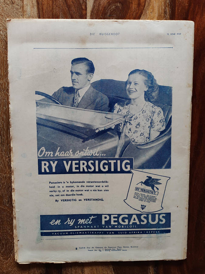 Huisgenoot  16 June 1939  Vintage South African Magazine