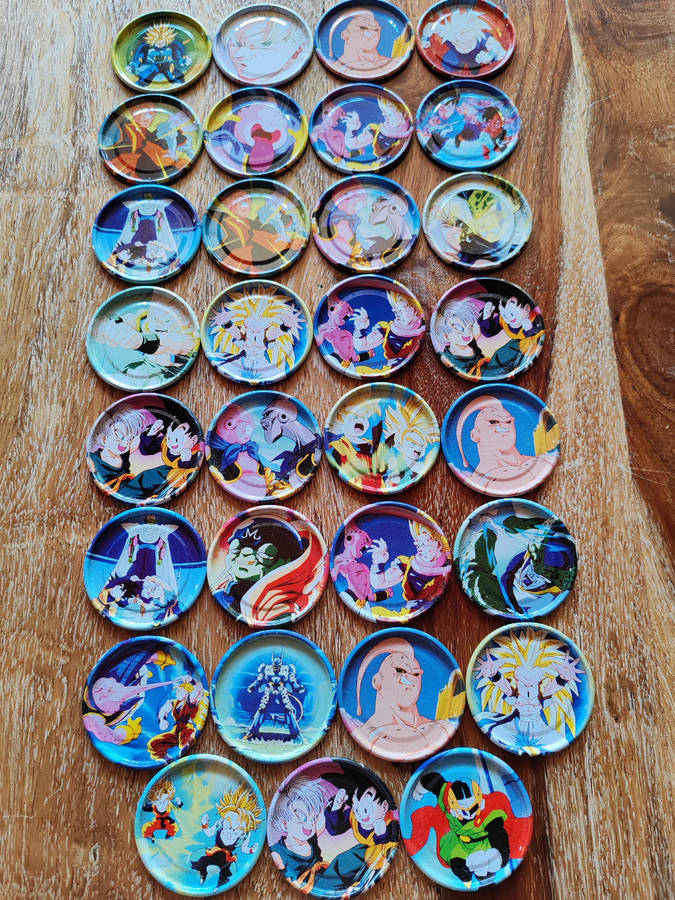 Lot of 31 Original Dragon Ball Z Metal Tazos