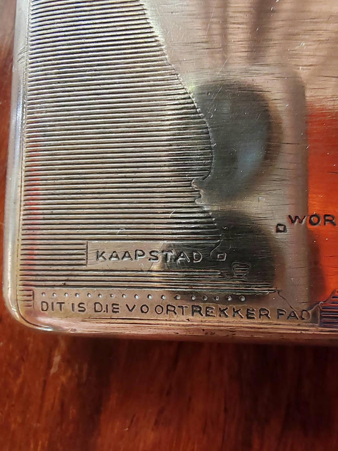 Vintage Voortrekker Pad Cigarette Case  Voortrekker Monument & Trek Route Map