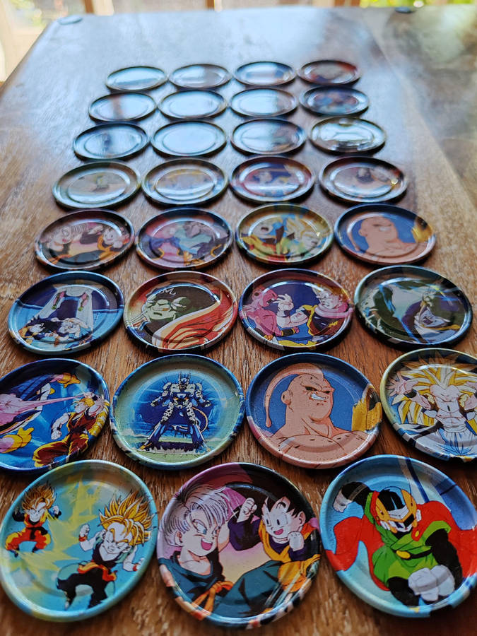 Lot of 31 Original Dragon Ball Z Metal Tazos