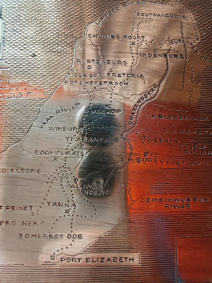 Vintage Voortrekker Pad Cigarette Case  Voortrekker Monument & Trek Route Map