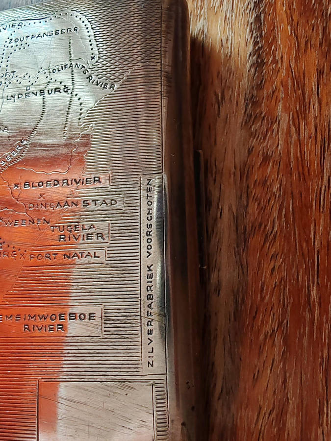 Vintage Voortrekker Pad Cigarette Case  Voortrekker Monument & Trek Route Map