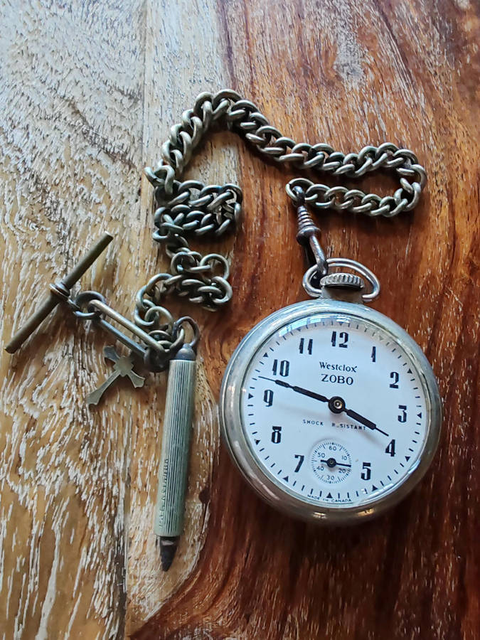 Vintage Zobo Westclox Pocket Watch  Not Working, Great Cosmetic Condition