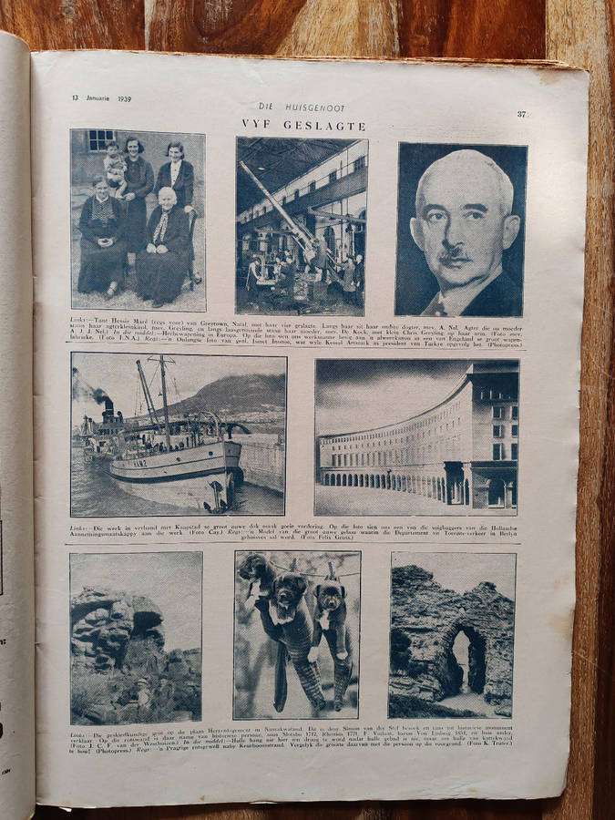 Huisgenoot  13 January 1939  Vintage South African Magazine