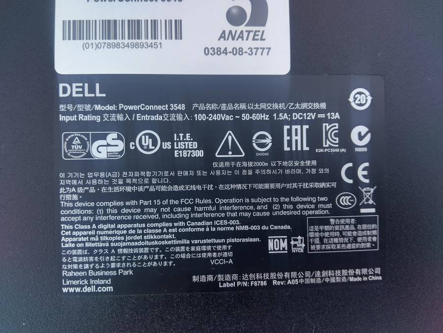Dell Powerconnect 3548 0N496K 48 Port 2 SFP Port Networking Switch