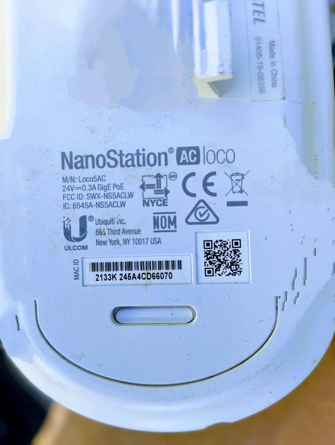 Ubiquiti NanoStation Loco 5AC CPE LOCO5AC