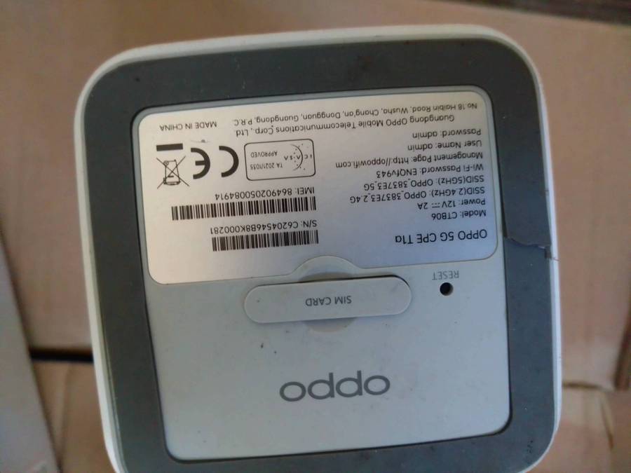 OPPO 5G CPE T1a rain network