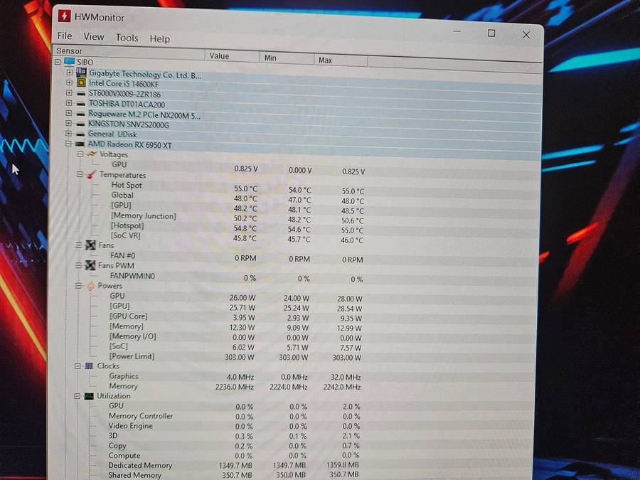 XFX Radeon RX 6950 XT Speedster Merc 319 Black  16GB GDDR6 (Turns On Intermittently, Sold As-Is)