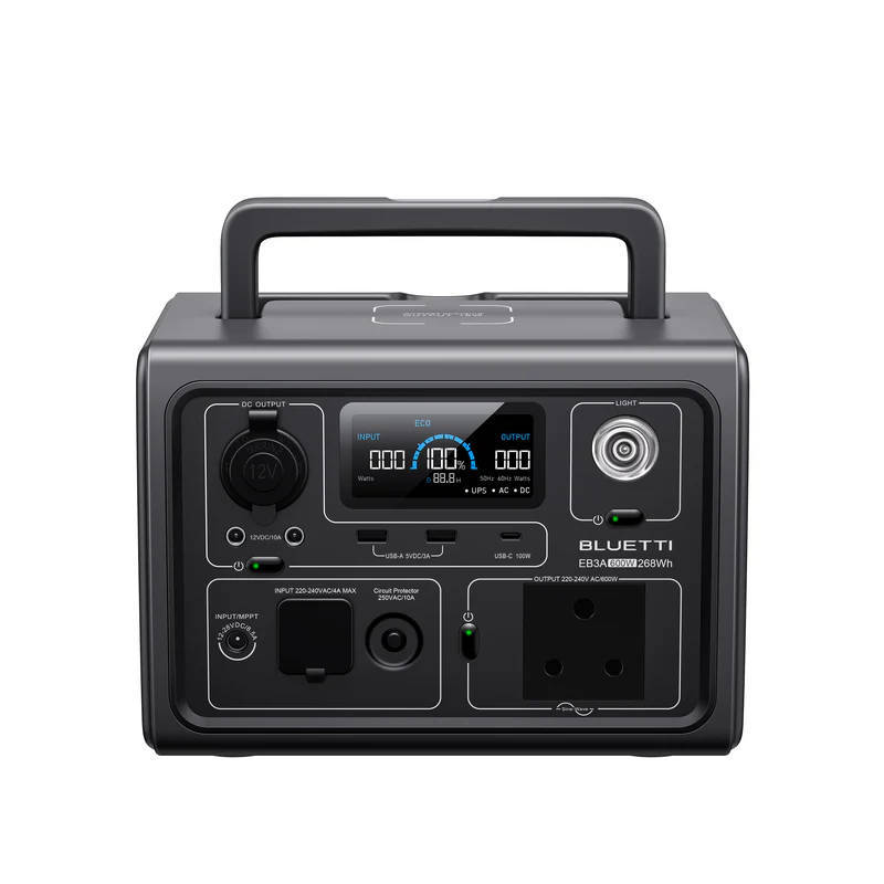 Bluetti EB3A 600W Portable Power Station  268Wh (Grade A, New / Open-Box)