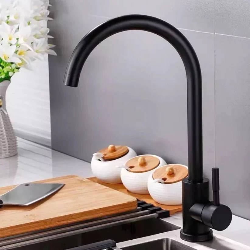 Modern Kitchen Mixer Tap with Swivel Spout - Matt Black