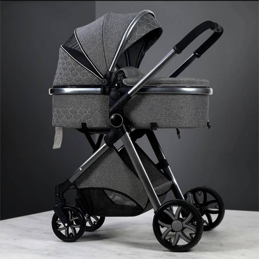 Luxury Dark Grey Baby Stroller Pram