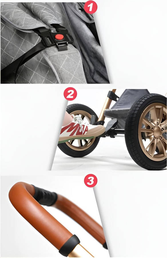 Luxury Dark Grey Baby Stroller Pram