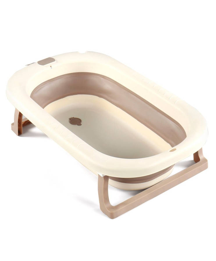 Foldable Baby Bathtub for Newborn Baby, Anti-Slip Legs Collapsible Tub - Yellow
