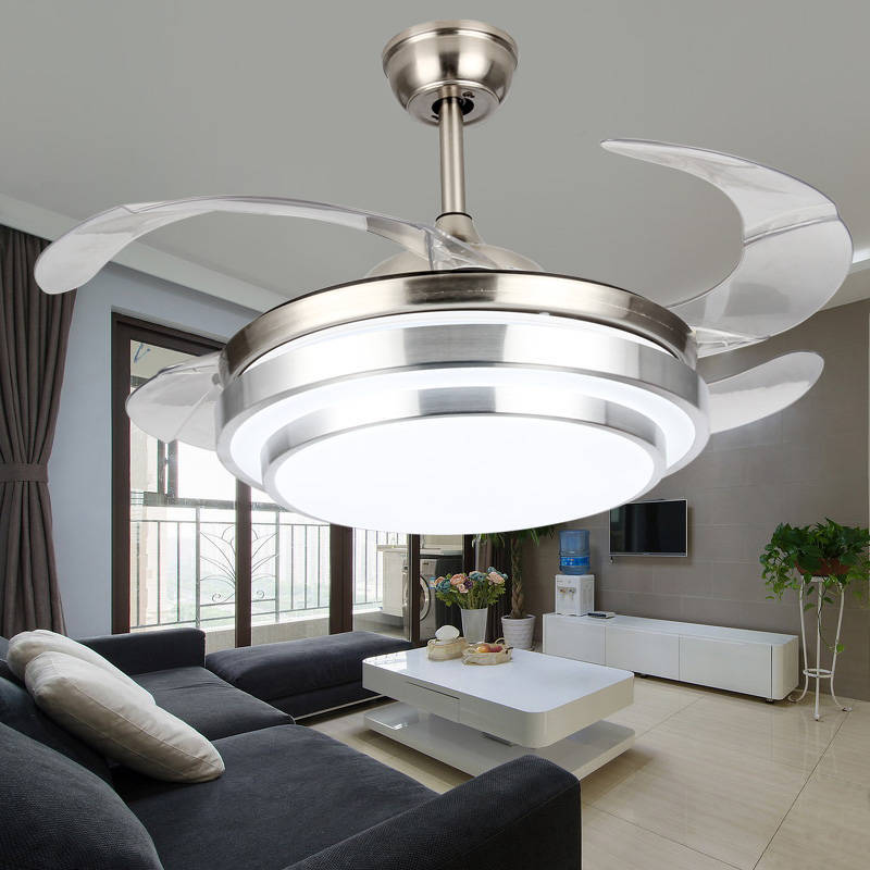 Fashion 4 Blade Ceiling Fan With Extendable Blades and Light with Remote