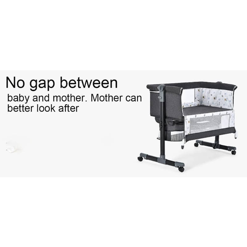 Multifunctional Bedside Sleeper Baby Bed Crib BB-32-BLACK