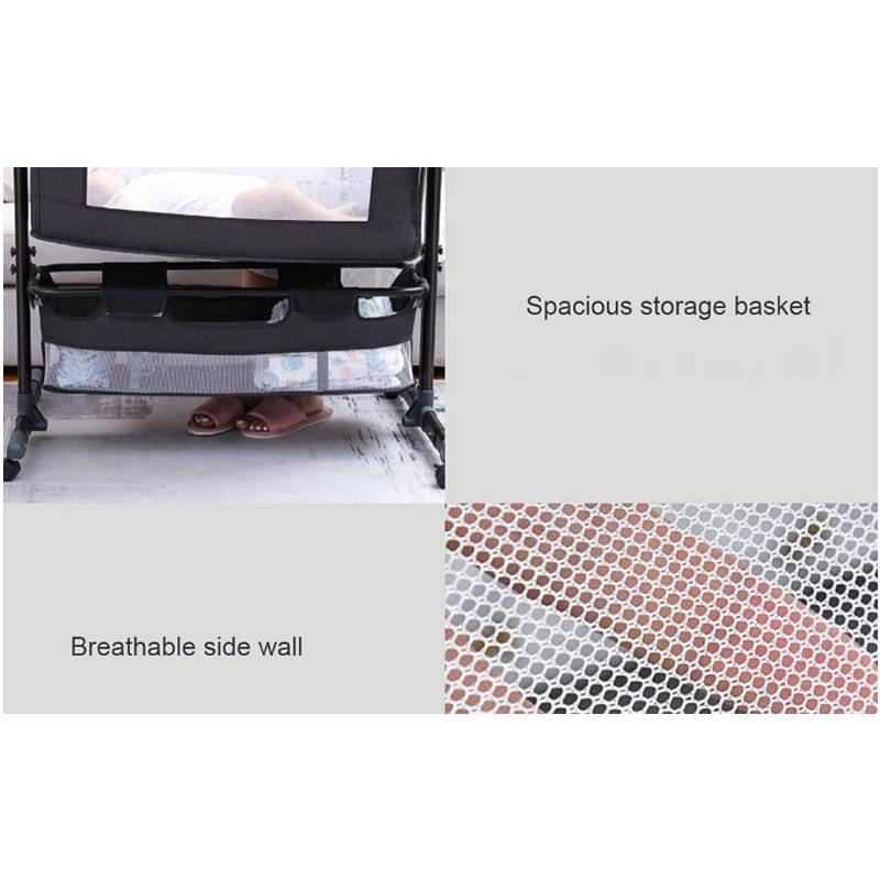 Multifunctional Bedside Sleeper Baby Bed Crib BB-32-BLACK