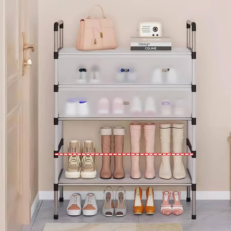 High-Quality 5-Layer Large-Capacity Dust-Proof Shoe Rack
