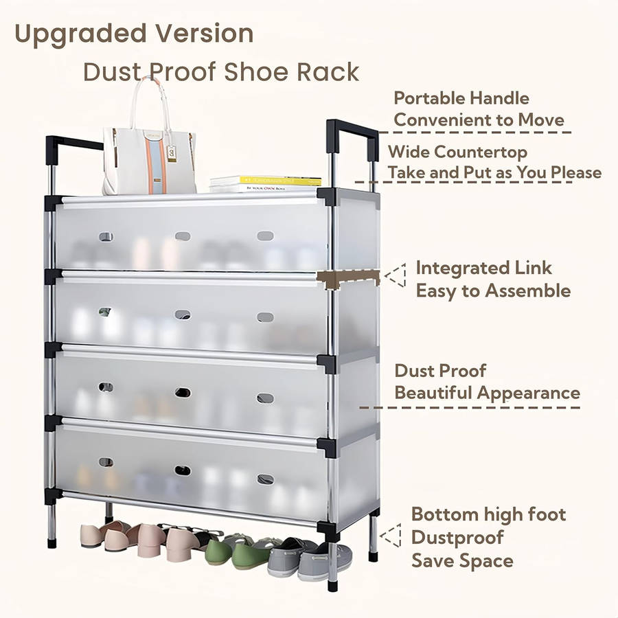 High-Quality 5-Layer Large-Capacity Dust-Proof Shoe Rack