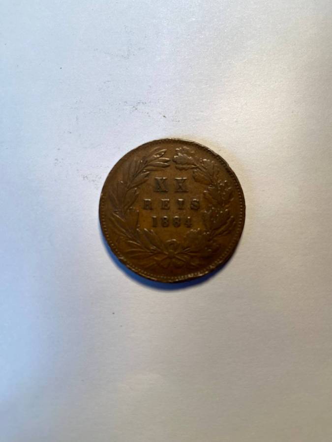 1884 XX REIS Portuguese Coin, Rare Coins Auction, Lot 5 Of 7
