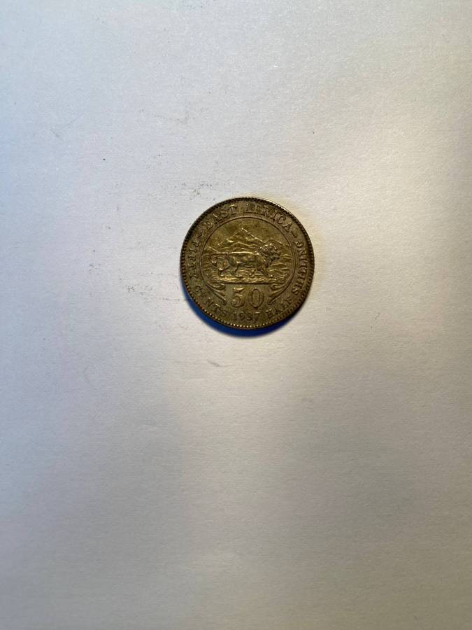 1937 Half Shilling / Fifty Cents East Africa Coin, Rare Coins Auction, Lot 6 Of 7