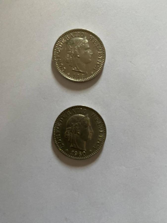 2 x Swiss Coins, Rare Coins And Notes Auction, Lot 13 Of 20