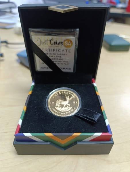 1992 South Africa Proof 1oz Gold Krugerrand  Rare Low Mintage