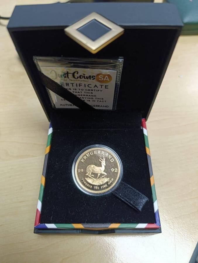 1992 South Africa Proof 1oz Gold Krugerrand  Rare Low Mintage