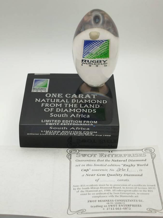 1995 Rugby World Cup 1-Carat Natural Diamond  Limited Edition  South Africa  SEA 261