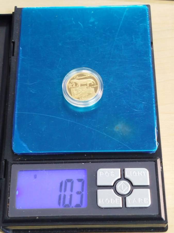 1999 R2 Thrinaxodon 1/4 oz Fine Gold SA Mint Palaeontological Series COA + Box Limited 1,000