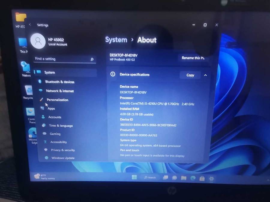 HP 450 G2 i5 4th Generation