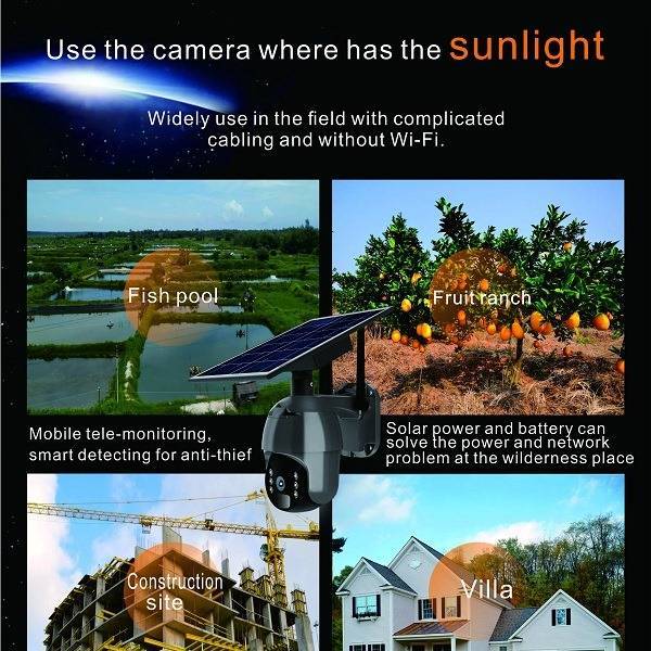 SE-S12-4G Solar Powered Outdoor Surveillance PTZ Camera Ubox App