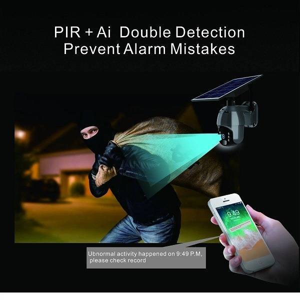 SE-S12-4G Solar Powered Outdoor Surveillance PTZ Camera Ubox App