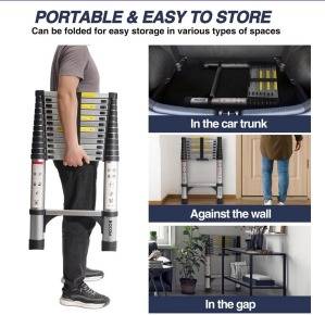 2.6M Telescopic Ladder Aluminum Alloy Foldable Extension Ladder