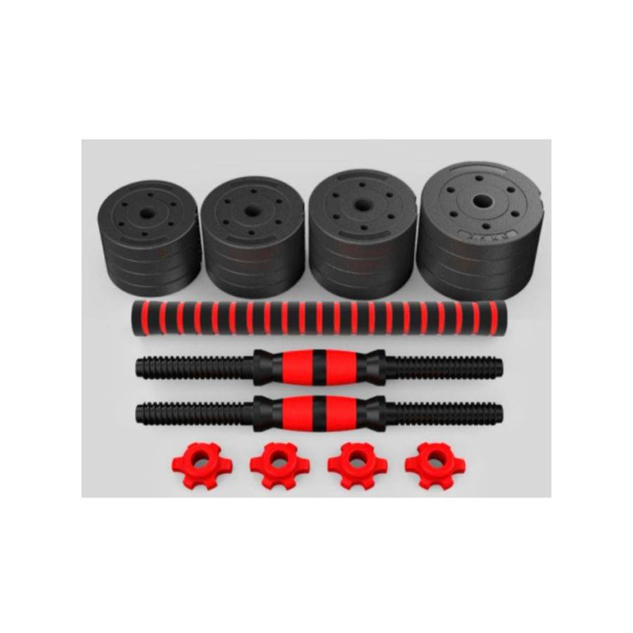 Adjustable Dumbbell Set With Extension Bar Conversion to Barbell 2-in-1 - 20kg
