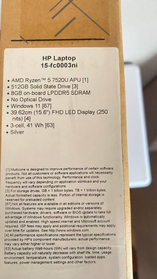 HP 15 AMD Ryzen 5, 8GB Ram, 512GB SSD | As New Boxed Demo