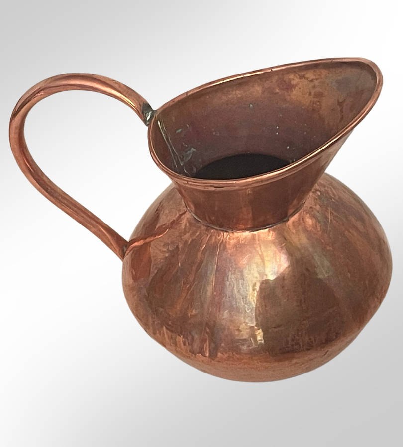 Vintage De Klerk Hand-Hammered Copper Oval Bowl & Jug Set  Original South African Craftsmanship