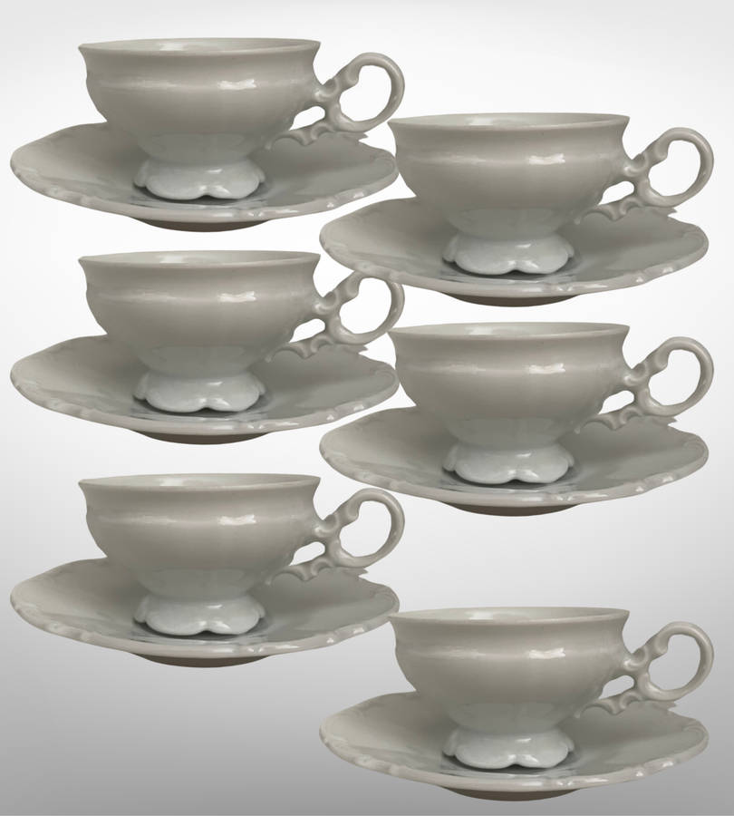 Hutschenreuther Sylvia All-White Tea Set  Crafted in Germany, Discontinued
