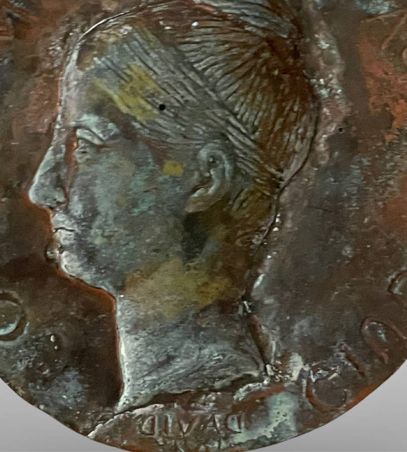 Rare 1828 bronze medallion by David dAngers  featuring Italian soprano Giuditta Pasta. Museum-wort